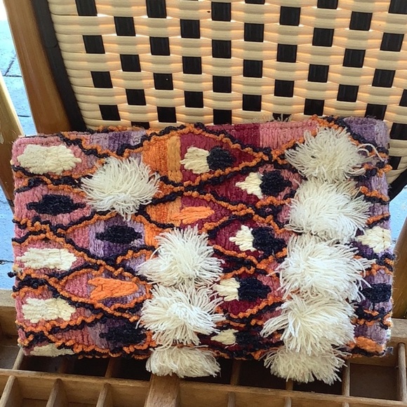 Anthropologie Jasper &  Jeera Boho Fringe Tapestry Clutch Purse - Picture 1 of 7